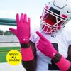 SLEEFS Youth Football Gloves for Boys and Girls, Neon Pink Sticky Receiver Flag Football Gloves for Youth, Adult Men or Women, Stretch Fit, No Slip, Perfect Grip, Machine Washable, Large view 2