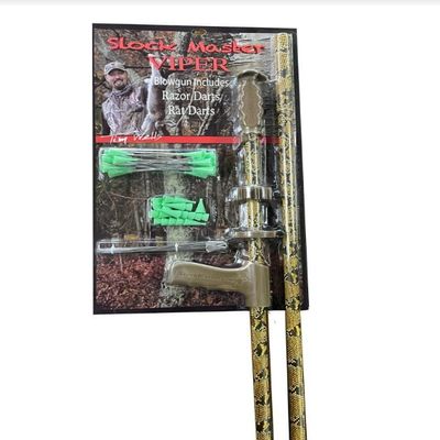 Slock Master Tim Wells Viper Blow Gun, 5 Ft Long .625 Big Bore Caliber, Includes Pistol Grip and Quiver, Razor Darts and Rat Darts Included, Optional Red Laser Sight Sold Separately.