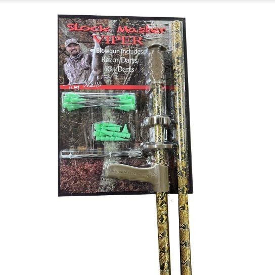 Slock Master Tim Wells Viper Blow Gun, 5 Ft Long .625 Big Bore Caliber, Includes Pistol Grip and Quiver, Razor Darts and Rat Darts Included, Optional Red Laser Sight Sold Separately.