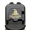 Milspin Slide Back Plate Compatible with Glock Gen 1-5 I Fuck Around Find Out I Black on Brass I Made in USA (Models G43 G43x G48) view 1