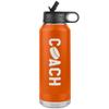 Hockey Coach Water Bottle - 32oz Insulated Flip Top Straw - Orange view 1