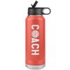 JFWcreations Weightlifting Coach Water Bottle - 32oz Insulated Engraved Stainless Steel Flip Top with Straw Lifting Coach Gift Coral view 1