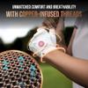 Copper Tech Plus Ladies Golf Gloves Women (2nd Gen) | Copper Compression Joint Support with Flexible & Comfortable Fit | Tacky Silicone Pad (White/White, Medium-Large, Right) view 4