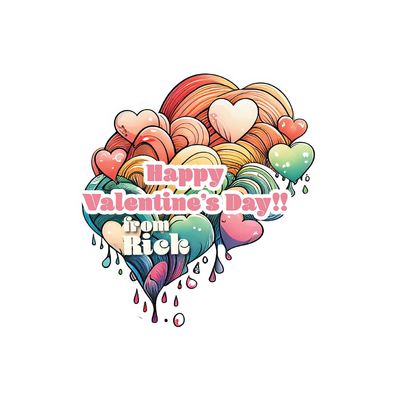 Custom Name Valentines Stickers water color line art Rainbow Valentines Label, Kids Valentines Sticker, Girls and Boys Valentine Favor Idea, Happy Valentines Day Party Favor 1561 (Valentines option 2, Custom)