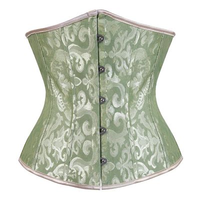 Grebrafan Bridal Underbust Plus Size Vintage Waist Corset Top (US(22-24) 7XL, Green)