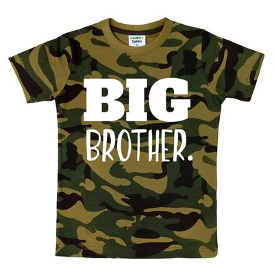 Big Brother Shirt for Toddler Promoted to Best Big Brother Announcement Baby Boys (US, Age, 7 Years, Camo)