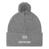 444 Protection Pom-Pom Beanie Angel Number Heather Grey view 1