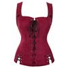 Grebrafan Renaissance Pirate Vest Women Medieval Steampunk Viking Costume (US(14-16) 3XL, Wine Red) view 1