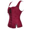 Grebrafan Renaissance Pirate Vest Women Medieval Steampunk Viking Costume (US(14-16) 3XL, Wine Red) view 2