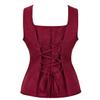 Grebrafan Renaissance Pirate Vest Women Medieval Steampunk Viking Costume (US(14-16) 3XL, Wine Red) view 3
