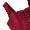 Grebrafan Renaissance Pirate Vest Women Medieval Steampunk Viking Costume (US(14-16) 3XL, Wine Red) view 4