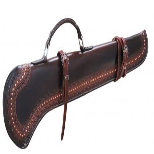 SHOWMEN CRAFT Barbed Wire Tooled Gun Scabbard with Copper Buckles (34")