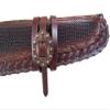 SHOWMEN CRAFT Basketweave Tooled Gun Scabbard with Copper Buckles (34") view 2