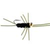 The Fly Fishing Place Tungsten Bead Jigged Pat's Rubber Legs Nymph Fly Fishing Flies - Black with Olive Legs - Trout and Bass Wet Fly Pattern - 6 Flies Hook Size 10 view 2
