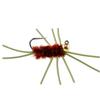 The Fly Fishing Place Tungsten Bead Jigged Pat's Rubber Legs Nymph Fly Fishing Flies - Brown with Olive Legs - Trout and Bass Wet Fly Pattern - 6 Flies Hook Size 10 view 2