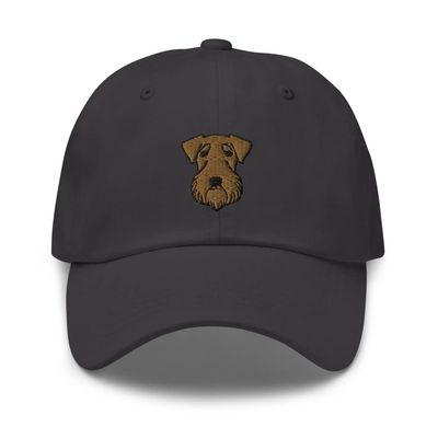 Airedale Terrier hat, Embroidered Unisex Baseball hat, Airedale Terrier mom dad hat, Dog Lover Gifts, Design 2. Dark Grey
