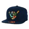 Aloha Hawaii Hat Hawaiian Flower Embroidered Snapback Flat Bill Baseball Cap (Navy Blue - Aloha 1) view 1