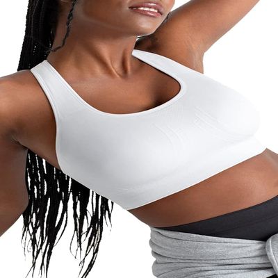 SHAPERMINT Sports Bras for Women - Workout Bras for Women, Plus Size Sports Bra, Workout Tops for Women High Support White