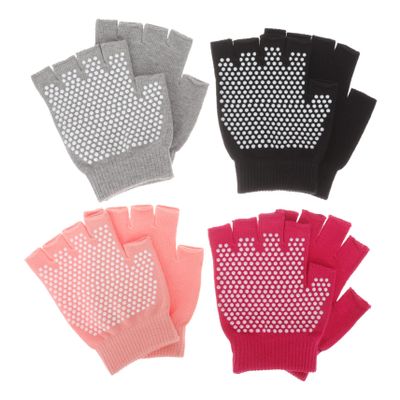 BIUDECO 4 Pairs Women Yoga Gloves Fingerless Workout Gloves for Yoga Pilates and Lightweight and Breathable Exercise Gloves for Enhanced Grip