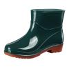 CsgrFagr Short Rain Boots for Womens Ankle Waterproof Rainboot Slip On Garden Boot Ladies Rubber Outside Work with Comfort Low Calf Rain Boots for Women (Green, 8) view 1