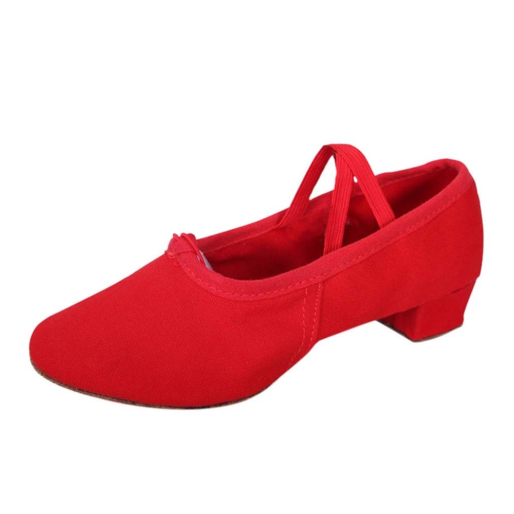 CsgrFagr Women Ladies Dancing Prom Ballroom Latin Ballet Dance Singles Shoes Riding Boots Women (Red, 7.5)