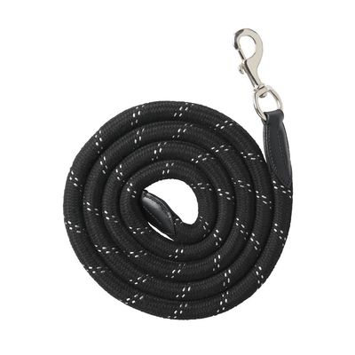 Dover Saddlery Leather & Rope Lead, Color: Black, Size: 8 Feet