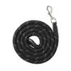 Dover Saddlery Leather & Rope Lead, Color: Black, Size: 8 Feet view 1