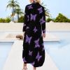 Lupus Awareness Butterfly Shirt Dress Long Sleeve Button Down Dress Casual Loose Maxi Dresses for Women 5XL view 2
