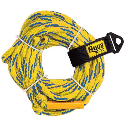 Aqua 4-Person Floating Towable Tow Rope, for Towable Tubes, Wake Boarding, Water Skiing & Watersports, 60 ft. Yellow