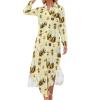Bumble Bee Shirt Dress Long Sleeve Button Down Dress Casual Loose Maxi Dresses for Women XL view 1