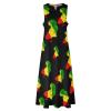 Africa Map Reggae Rasta Women's Ankle-Length Dress Slim Fit Sleeveless Maxi Dresses for Summer Casual 3XL view 4
