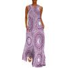 Lilac Mandala Stars and Moons Women's Ankle-Length Dress Slim Fit Sleeveless Maxi Dresses for Summer Casual 3XL view 1