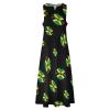 Jamaican Flag Lip Women's Ankle-Length Dress Slim Fit Sleeveless Maxi Dresses for Summer Casual L view 4