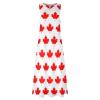 Canada Flag Maple Women's Ankle-Length Dress Slim Fit Sleeveless Maxi Dresses for Summer Casual 3XL view 4
