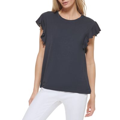 DKNY Women's Sportswear Top,New Navy,Small