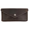 Hide & Drink, Full Grain Leather Large Female Wallet, Travel Organizer for Women, Vintage Money and Card Holder, Handmade, Bourbon Brown/White Stitching view 1