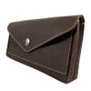 Hide & Drink, Full Grain Leather Large Female Wallet, Travel Organizer for Women, Vintage Money and Card Holder, Handmade, Bourbon Brown/White Stitching view 3