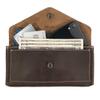 Hide & Drink, Full Grain Leather Large Female Wallet, Travel Organizer for Women, Vintage Money and Card Holder, Handmade, Bourbon Brown/White Stitching view 4