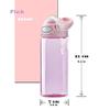 DEARART 20oz 2-Pack Pink & Grey Water Bottle with Clip No Straw, 100% Leakproof TRITAN Materila Lockable Lid, Flip Up lid, Suit Office Home Travel School Gym etc. view 2