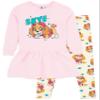 Paw Patrol Girls Sweater Dress And Leggings Set | Kids Skye Pink Sweatshirt Jumper & Cream Trousers Complete Outfit view 1