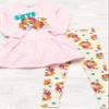 Paw Patrol Girls Sweater Dress And Leggings Set | Kids Skye Pink Sweatshirt Jumper & Cream Trousers Complete Outfit view 2