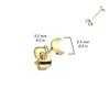 20GA F136 Implant Grade Titanium Flat Crescent Moon Shaped Top Stud Earrings, Sold as a Pair (Silver Tone) view 2