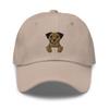Border Terrier hat, Border Terrier Peeking, Embroidered Unisex Baseball hat, Border Terrier Gifts for Dog Lovers. Stone view 1