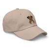 Border Terrier hat, Border Terrier Peeking, Embroidered Unisex Baseball hat, Border Terrier Gifts for Dog Lovers. Stone view 2