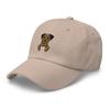 Border Terrier hat, Border Terrier Peeking, Embroidered Unisex Baseball hat, Border Terrier Gifts for Dog Lovers. Stone view 3