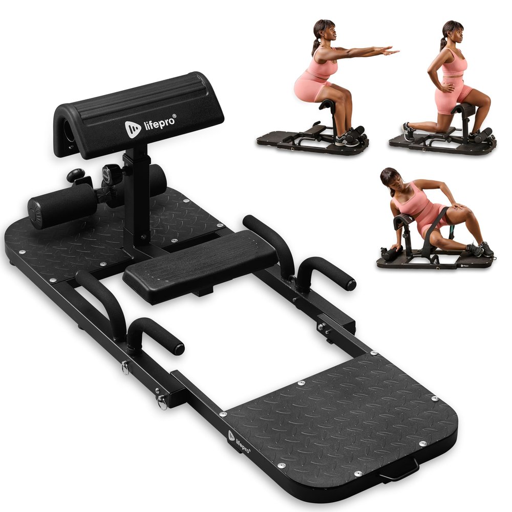 Lifepro Hip Thrust Machine  Adjustable Glutes Workout Equipment for Home  GluteBlast Foldable Booty Builder, Sissy Squat Machine, Thrust Glute Bench, Home Gym Glute Workout
