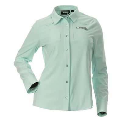 (DSG Outerwear) Women's Victoria Snap-up Fishing Shirts (X-Small, Sun Washed Aqua)