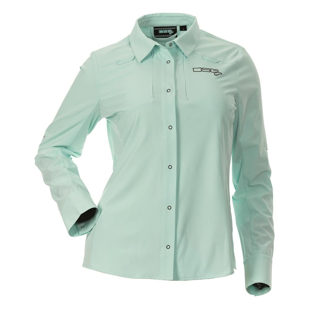 (DSG Outerwear) Women's Victoria Snap-up Fishing Shirts (X-Small, Sun Washed Aqua)