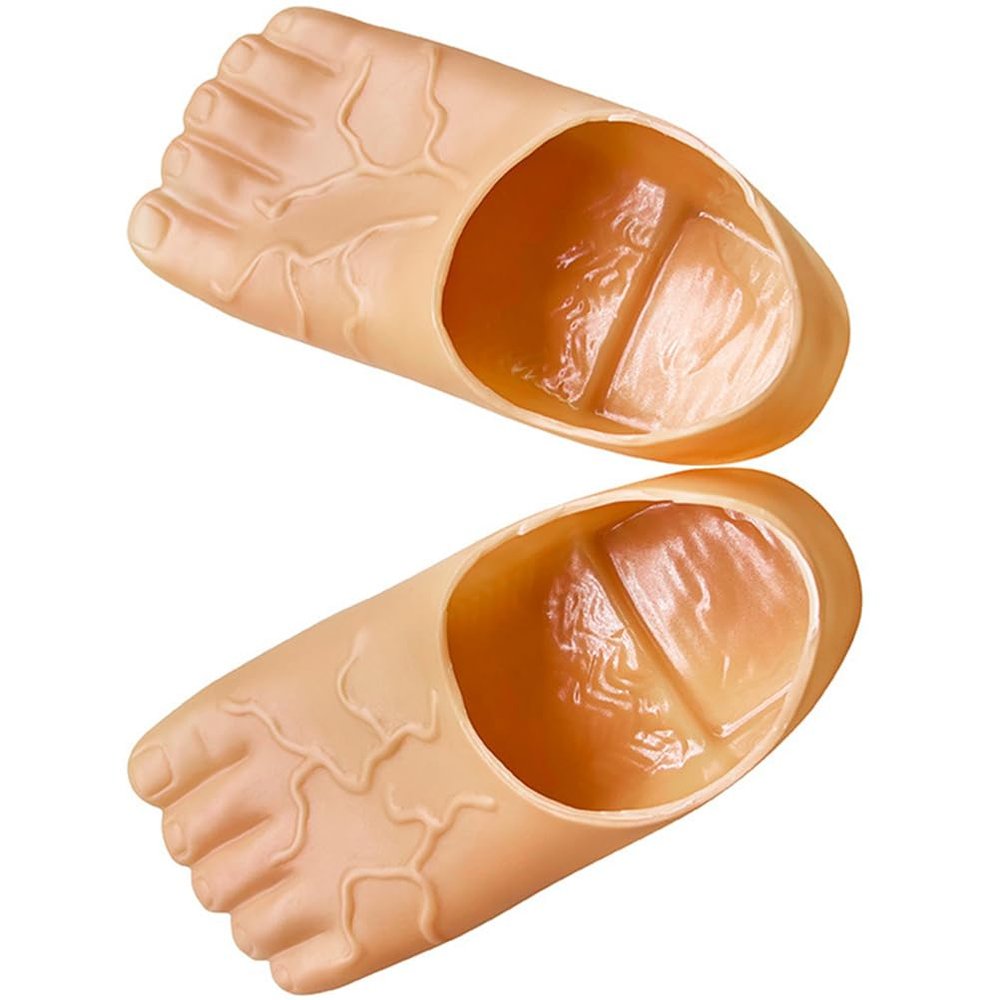 Cabilock 2 Pairs Large Feet Slippers Giant Foot Costume Props for Halloween Masquerade Cosplay Party Comfortable Slip-on Funny Footwear for Adults