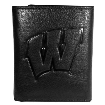 Siskiyou Sports NCAA Wisconsin Badgers Embossed Leather Tri-fold Wallet, One Size